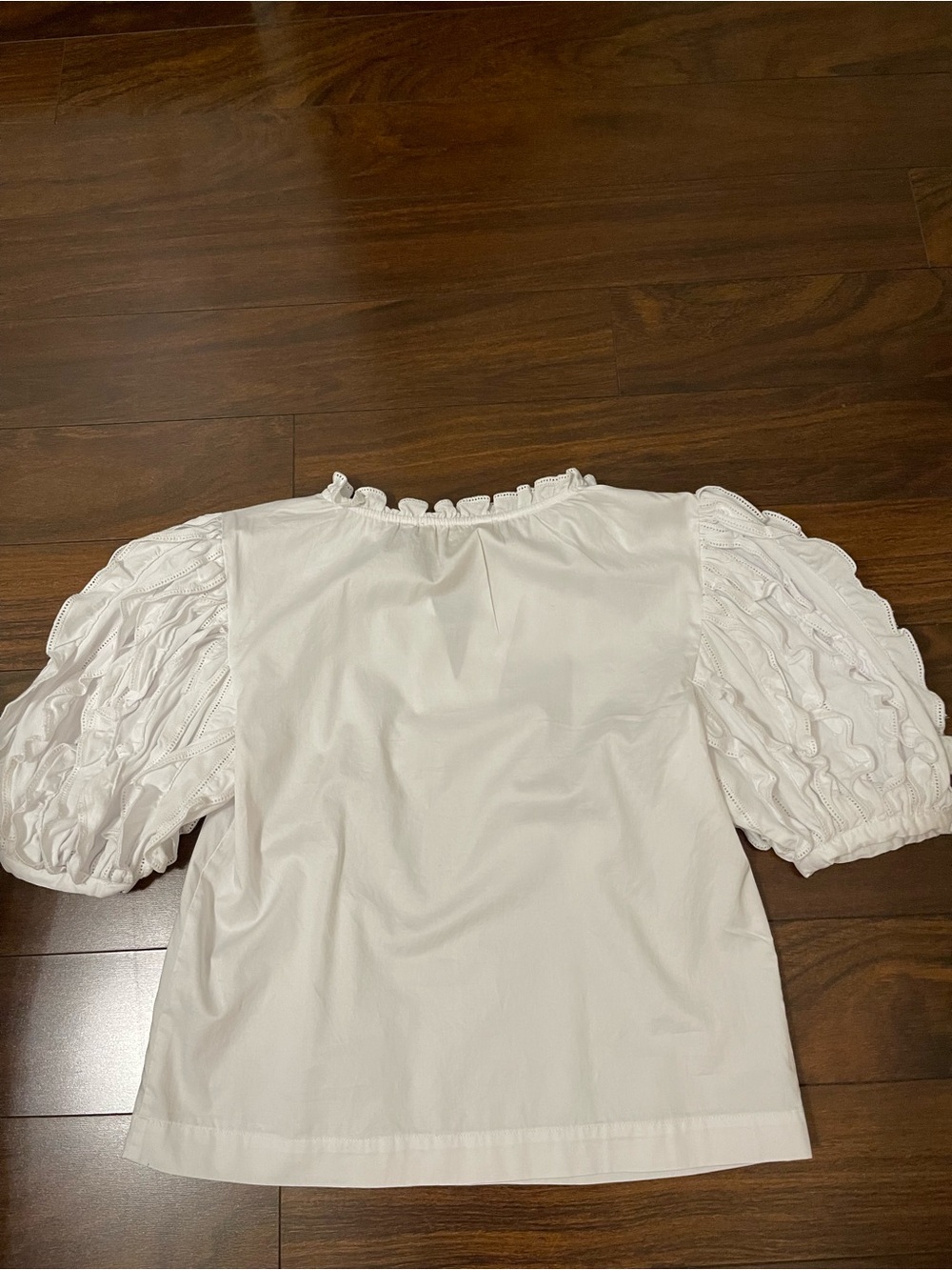 Love the Label White Puff-Sleeve Cotton Blouse - Picture 2 of 3